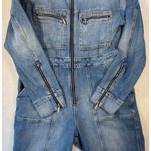 Jonathan Simkhai Denim Zipper Utility Jumpsuit Jean BodySuit Onesie 6 Small - Picture 6 of 16
